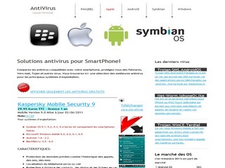 Aperçu visuel du site http://www.antivirus-smartphone.com/