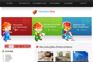 Aperçu visuel du site http://www.monsieurbros.com