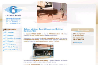 Aperçu visuel du site http://www.optique-egret.fr