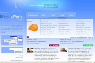 Aperçu visuel du site http://www.hotelaparis.com