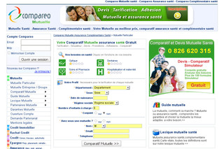Aperçu visuel du site http://mutuelle.compareo.net/