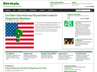 Aperçu visuel du site http://www.biomelo.com
