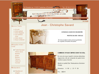 Aperçu visuel du site http://www.antiquite-toulouse.com