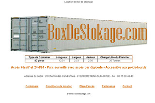 Aperçu visuel du site http://www.boxdestockage.com