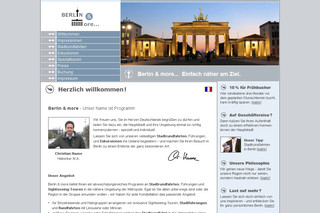 Aperçu visuel du site http://www.berlinandmore.com/fr/willkommen/willkommen.htm