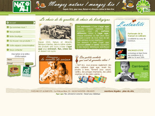 Aperçu visuel du site http://www.nature-aliments.com
