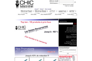 Aperçu visuel du site http://www.chicmachine.com