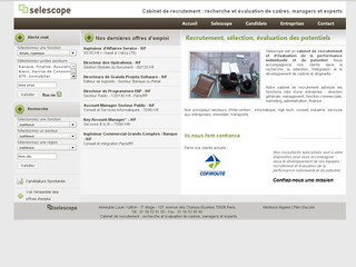 Aperçu visuel du site http://www.selescope.com