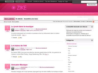 Aperçu visuel du site http://www.zike.eu