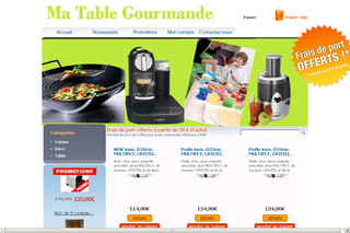 Aperçu visuel du site http://www.ma-table-gourmande.com