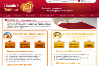 Aperçu visuel du site http://www.chambrealouer.com