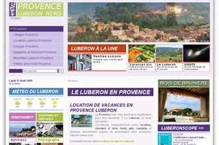 Aperçu visuel du site http://www.provence-luberon-news.com