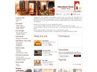 Aperçu visuel du site http://www.marrakech-riads.com
