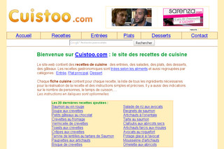 Aperçu visuel du site http://www.cuistoo.com