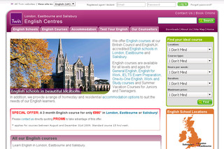 Aperçu visuel du site http://www.englishcentres.co.uk/fr/ 