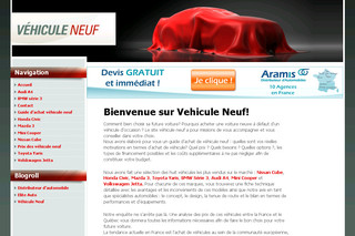 Aperçu visuel du site http://www.vehiculeneuf.com/