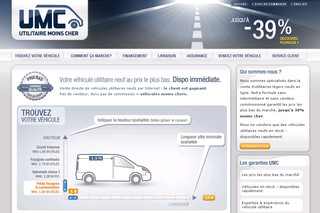 Aperçu visuel du site http://www.utilitairemoinscher.com