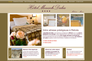 Aperçu visuel du site http://www.hotelmenzehdalia.com