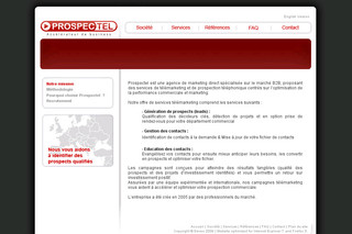 Aperçu visuel du site http://www.prospectel.fr