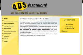 Aperçu visuel du site http://www.ads-electricite.fr