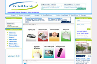 Aperçu visuel du site http://www.portailtunisie.com