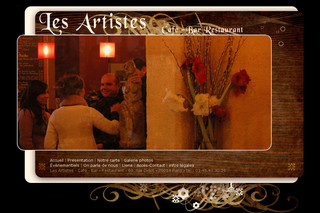 Aperçu visuel du site http://www.cafelesartistes.com