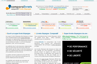 Aperçu visuel du site http://www.comparalivrets.fr