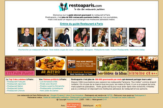 Aperçu visuel du site http://www.restoaparis.com