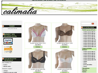 Aperçu visuel du site http://www.calimalia-lingerie.fr