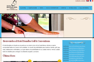 Aperçu visuel du site http://www.hotelbonalba.com/fr/