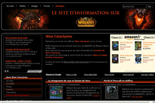 Aperçu visuel du site http://www.wow-cataclysm.fr/