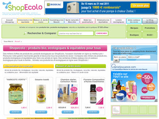 Aperçu visuel du site http://www.shopecolo.fr