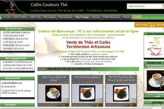 Aperçu visuel du site http://www.cafes-couleurs-thes.com