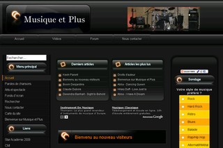 Aperçu visuel du site http://www.musiqueetplus.com