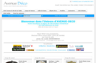 Aperçu visuel du site http://www.avenue-deco.com