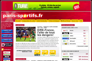 Aperçu visuel du site http://paris-sportifs.fr
