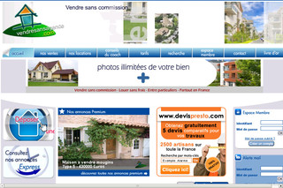 Aperçu visuel du site http://www.vendresansagence.com