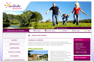Aperçu visuel du site http://www.ardeche-decouverte.com