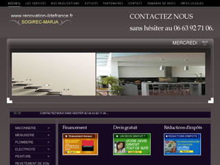 Aperçu visuel du site http://www.renovation-iledefrance.fr/