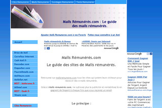 Aperçu visuel du site http://www.mailsremuneres.com/