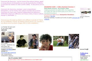 Aperçu visuel du site http://www.concourschansons.com