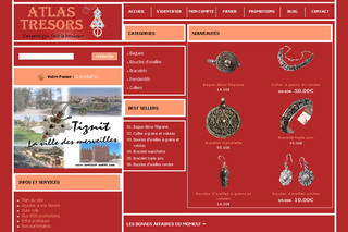 Aperçu visuel du site http://www.atlastresors.com