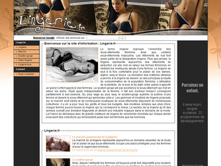 Aperçu visuel du site http://www.lingerie.fr
