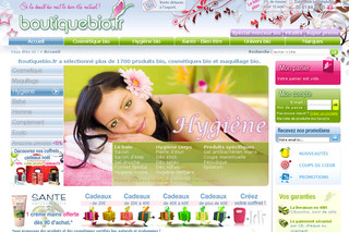 Aperçu visuel du site http://www.boutiquebio.fr/