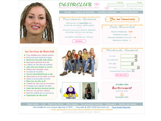 Aperçu visuel du site http://www.desirclub.com