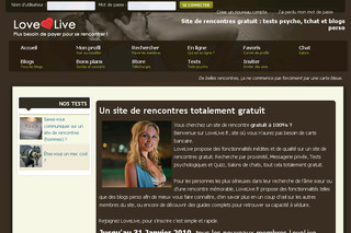 Aperçu visuel du site http://www.lovelive.fr