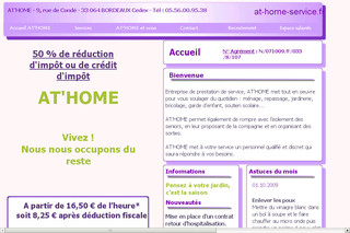 Aperçu visuel du site http://www.at-home-service.fr