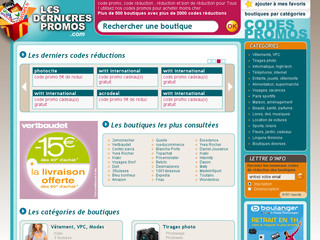 Aperçu visuel du site http://www.lesdernierespromos.com