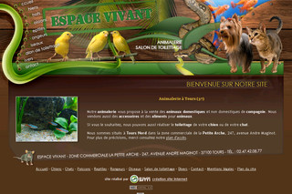 Aperçu visuel du site http://www.espacevivant-animalerie.com