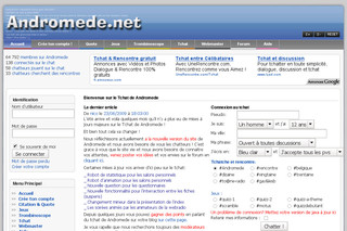 Aperçu visuel du site http://www.andromede.net
